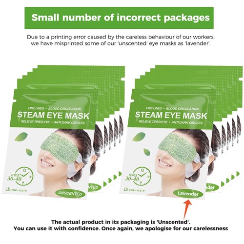 16 Packs Steam Eye Masks for Dry Eyes, SPA Warm Eye Mask, Relief Eye Fatigue Hot Sleep Eye Mask for Puffy Eyes Mask, Disposable Moist Heating Compress Pads for Sleeping- Unscented3