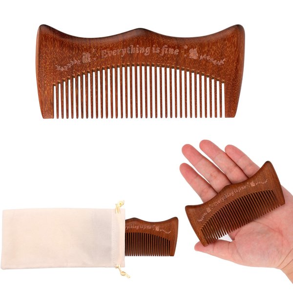 Labor Wooden Comb Set, Sandalwood Birthing Comb for Women Labor Pain Pregnancy Wood Comb Natural Birth Essentials with Cloth Bag Gift for Pregnant Women First Time Moms Must