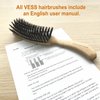 VESS Natural Luster 100% Boar Bristle Hair Brush S Type Brushing Brush NL-1400 Made in Japan