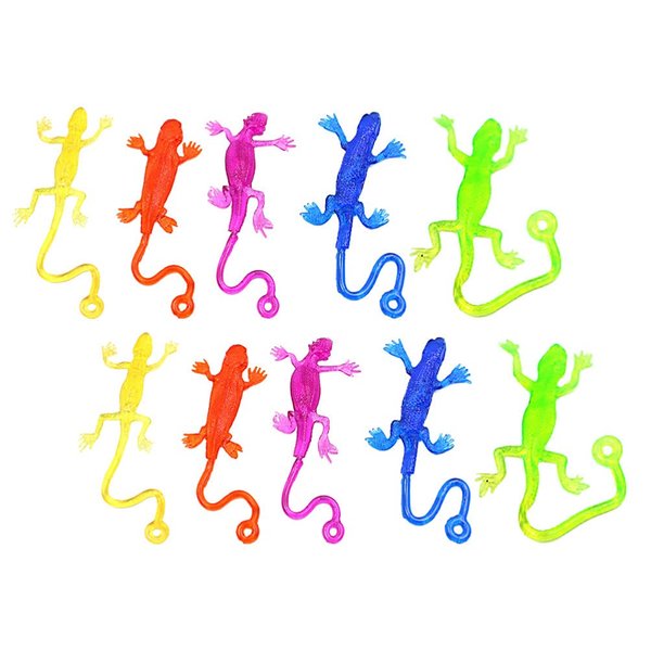 Kisangel Sticky Gecko Toys 24Pcs Lizard Toy Stretchy Sticky Toy Sticky Hand Toy Sticky Lizards You Throw at The Wall Party Supplies (Random Color) Rubber Animals