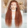 TopSilky 13X6 Reddish Brown Lace Front Wigs Human Hair Auburn Brown Kinky Curly Lace Front Human Hair Wig Pre Plucked with Baby Hair 180% Density HD Lace Frontal Wigs Human Hair 22 Inch