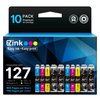 E-Z Ink Remanufactured Ink Cartridges Replacement for Epson 127 T127 to use with NX530 625 WF-3520 WF-3530 WF-3540 WF-7010 WF-7510 7520 545 645 (4 Large Black, 2 Cyan, 2 Magenta, 2 Yellow) 10 Pack