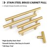 goldenwarm 18 Pack Brushed Brass Cabinet Handles Drawer Pulls Gold Dresser Hardware 3in Pull Handles - LS201GD76 Brushed Gold Cabinet Hardware Cupboard Drawer Handles, Stainless Steel