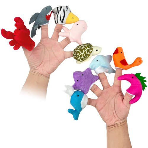 Sealive Plush Animals Finger Puppet Toys - Mini Plush Figures Toy Assortment for Kids, Soft Hands Finger Puppets Game for Autistic Children, Great Family Parents Talking Story Set