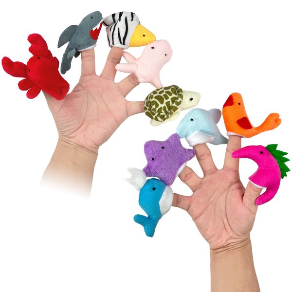 Sealive Plush Animals Finger Puppet Toys - Mini Plush Figures Toy Assortment for Kids, Soft Hands Finger Puppets Game for Autistic Children, Great Family Parents Talking Story Set