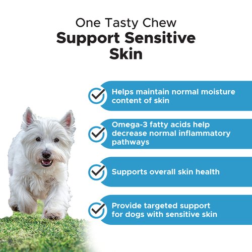 Pet Honesty Omega SkinHealth Chews for Dogs - Omega 3 Fish Oil - Krill, Spirulina, Omega-3s, Alaskan for Healthy Skin & Coat, Helps Itchy Skin, Dog Allergies, May Reduce Normal Shedding - (90 Count)