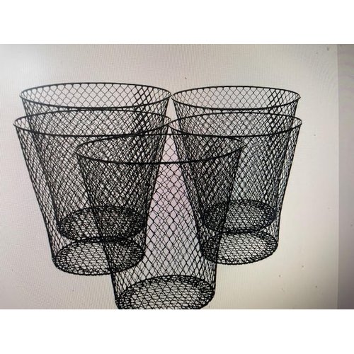 3-Pack Wire Mesh Round Waste Basket | Trash Can Mesh Round Open Top Wastebasket | Recycling Bins Garbage Waste Baskets | Wire Mesh Desk Trash Can | Office Trash Cans