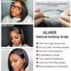 ALHER Short Bob Wig Small Cap Lace Front Wigs Human Hair Pre Plucked Straight, 13X4 Transparent Frontal Wigs 180% Density for Black Women, Small Cap Size 21-21.5 Natural Black 14 Inch
