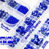 qiipii 4080Pcs Blue Nail Rhinestones Flatback Royal Blue Sapphire Round Beads K9 Glass Gems Stones Nail Art Gems Diamonds jewels Nail Art Charms Supplies for Nails Face Eyes Makeup DIY Crafts Clothes