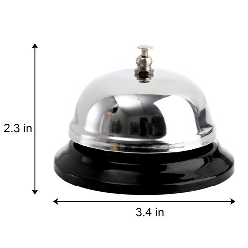 Fasmov 6 Pack 3.4 Inch Diameter Call Bells, Chrome Finish Customer Service Bell, Desk Bell Service Bell for Hotels, Schools, Hospitals, Customer Service, Warehouses