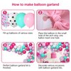 Amandir 152pcs Surprise Party Balloons Garland Arch Kit, Rose Red Aqua Blue White Polka Dots Confetti Latex Balloon for Spa Girls Surprise Birthday Baby Shower Decorations Supplies & 4 Balloon Tools