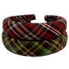VIVIAN & VINCENT 2 Pack of Womens Fall Scottish Tartan Headbands Headwraps Hair Band Christmas Gifts for Her Burduny Red and Green Plaid