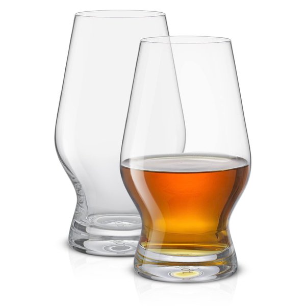 JoyJolt Crystal Whiskey Glasses, Set of 2 – 7.8 Oz. Rocks Glasses for Neat or Mixed Drinks – Lowball Whiskey Tumbler Cocktail Glasses with Unique S-Curved Shape – Whiskey Glass Set