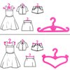 BJDBUS 62 Pcs Pink Plastic Hangers for 11.5 inch Doll Clothes Gown Dress Outfit Holders Accessories