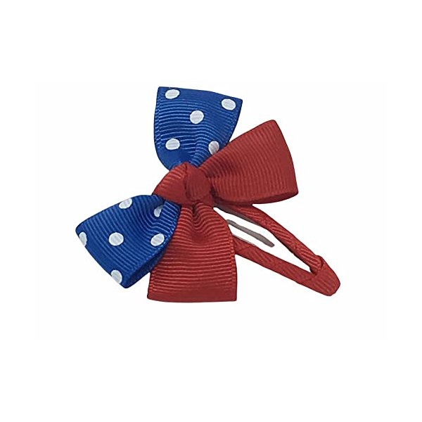 Snap Clip, Hair Bow, Red White and Blue Hair Bow, Polka Dot Hair Bow, Toddler, Girls, Baby, Hair Accessory, Gift