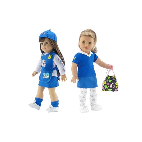 Emily Rose 18 Inch Doll Clothes | 18" Doll Daisy-Inspired Girl Scout 8 Piece Uniform and Accessory Value Pack | Fits 18" Dolls | Gift Boxed!