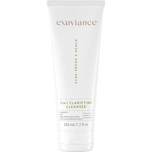 EXUVIANCE 3-in-1 Clarifying Anti-Aging Cleanser for Acne-Prone Skin with Salicylic Acid, Soap-Free Makeup Remover and Oil Control Face Wash, Exfoliates, Soothes & Improves Skin Texture, 7.2 fl. oz