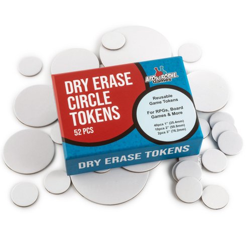 Apostrophe Games Dry Erase Tokens - 52 Reusable Board Game Pieces (1", 2" & 3"), DIY, RPG – Create Your Own Custom Tiles