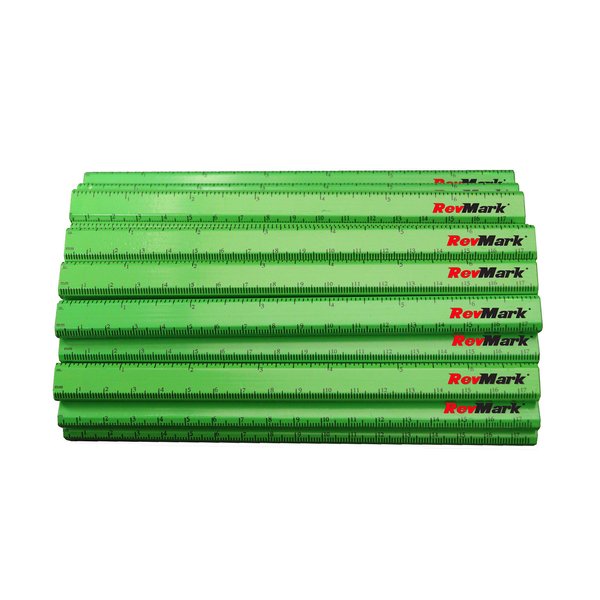 RevMark USA Made Carpenter Pencils with Printed Ruler – 24 Pack Bulk Set – Black Lead - Quality Cedar Wood for Carpenters, Construction Workers, Contractors, Woodworkers, Framers, DIY (Neon Green)