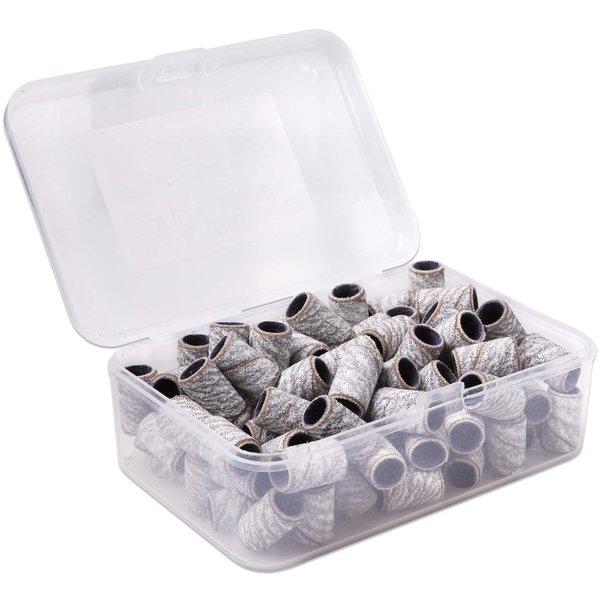 PANA 100 Pieces Nail Sanding Bands Professional Nail Manicure Great Fit for Nail Drill Bits for Acrylic Nails (120 Grit, Zebra)