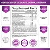 Gentle Liver Cleanse Detox & Repair Formula - Herbal Liver Support Supplement: Milk Thistle with Silymarin, Artichoke Extract, Dandelion, Beet, Chicory Root, & Turmeric for Liver Health - 60 Capsules