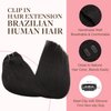 GOO GOO Clip in Hair Extensions Real Human Hair, Remy Human Hair Extensions Clip ins for Women, Natural Human Hair, 14inch 120g 7Pcs, 1B Natural black