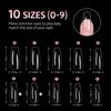 GAOY Medium Coffin Nail Tips, 240Pcs Soft Pre-shaped Acrylic Nail Tips, 10 Sizes Clear Full Cover Fake Press on Nails Tips, Nail Extension Tips