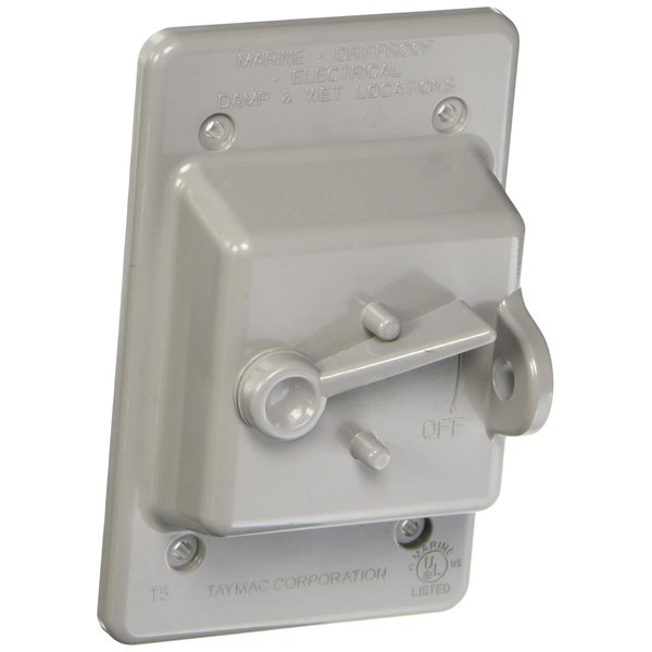 BELL PTC100GY 1-Gang Toggle Switch Nonmetallic Weatherproof Cover, Gray
