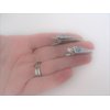 Small blue stone silver metal alligator hair claw clip clamp for fine thin hair (Size: 1.75)