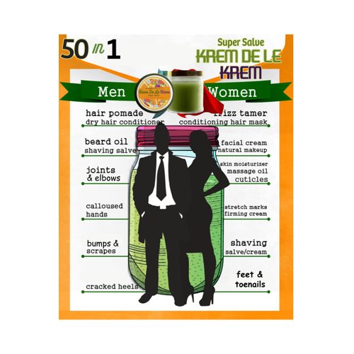 Face & Body Moisturizer for Women & Men, Dry Skin, Hands, Hair, Eye Salve, Bum, All in One | Krem De Le Krem | Made of Olive Oil, Vitamin C & E, Moringa | Day & Night Cream | Ultra Repair Serum