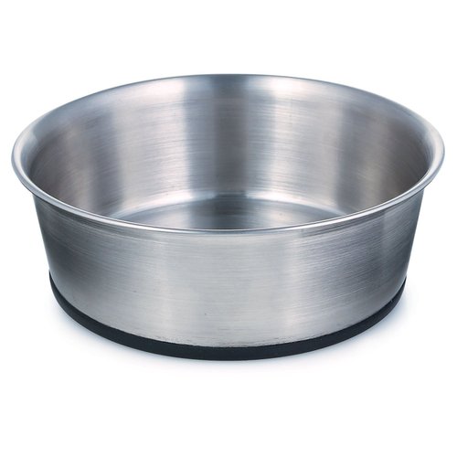 Proselect Stainless Steel Dog Bowl with Rubber Base, 5-1/4-Inch, 16-Ounce