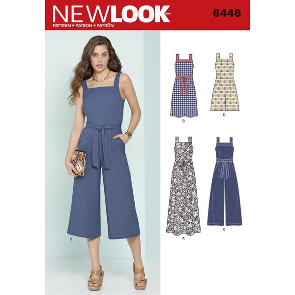 NEW LOOK Patterns Misses' Jumpsuits and Dresses A (6-8-10-12-14-16-18) 6446