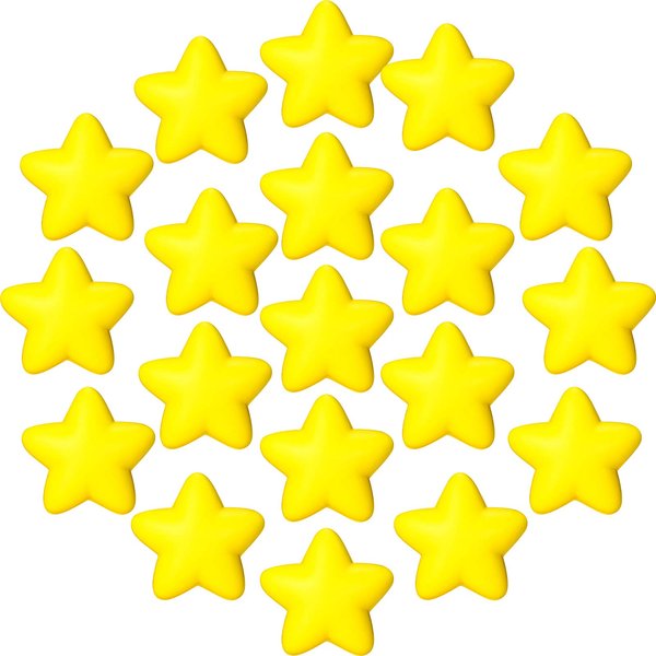 30 Pieces Star Stress Ball Bulk Stress Relief Balls Mini Foam Stress Ball for School Carnival Reward, Student Prizes, Party Bag Fillers (Yellow)