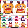 Hillban 16 Pcs Animal Drawstring Bags for Kids Party Favors Drawstring Backpack with Ear for Safari Birthday(Monster Style)