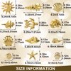 Mxxipp 2 Disc Ocean Theme Nail Charms, 3D Summer Beach Starfish Seashell Nail Accessories, Non-Faded Alloy Nail Art Gems Rhinestones Decorations for Manicure Design Embellishments- Silver & Gold