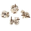UGEARS 70029 U-Fidgets Tribiks Puzzle Pieces Set with 4 Models Anti-Stress 3D Puzzle Self Assembly Kit 4 Mini Miniature Model Mechanical Models Plywood Construction Kit