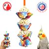 Bonka Bird Toys 1931 Sola Three Cake Colorful Shredding Foraging Treat Natural Sola Conures Cockatiels Parakeets and Other Similar Birds