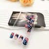 4th of July Press on Nails Short Square Independence Day American Flag Fake Nails with Star Glitter Red Blue Glossy False Nails Press ons Bling Reusable Acrylic Nails Stick on Nails for Women 24 Pcs