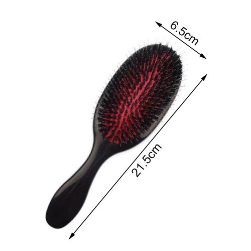 Boar Bristle Hair Brush Paddle Detangling Brush for Curly Fine Wavy Natural Tangled Hair Anti-static Hair Brush with Nylon Quill Massage Hair Extension Brush for Women, Men and Kids