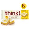 think! Protein Bars, High Protein Snacks, Gluten Free, Sugar Free Energy Bar with Whey Protein Isolate, Lemon Delight, Nutrition Bars Without Artificial Sweeteners, 2.1 Oz (10 Count)