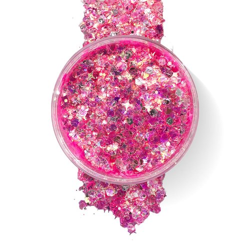 Neon Pink - Holographic Body Glitter Gel for Body, Face, Hair - Vegan & Cruelty Free - Electric Bliss Beauty (Neon Pink)