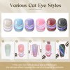 MIZHSE Cat Eye Gel Nail Polish: Glitter Rainbow Holographic Gel Polish with Magnet, Reflective Translucent UV Gel for Nail Salon Home DIY, Sliver Rainbow 10Ml