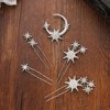 Casdre Star Rhinestone Hair Pins Bridal Hair Pieces Sparkly Crystal Bride Wedding Hair Accessories for Women and Girls(Pack of 5)