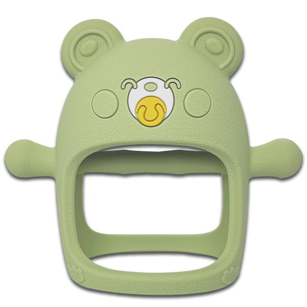 Pepicat Baby Teething Toys, No Drop Teething Toys for Babies 0-6 Months, Baby Chew Toys for Teething Relief, Hand Teethers for Babies, Great Baby Shower Gifts, Christmas Gifts, Olive