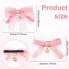 HINZIC 4Pcs Pink and Lace Hair Clips, Cute Bow Alligator Clips Pink Peach Bow for Girls Hair Flower Peach Pendant Barrettes Wedding Prom Engagement Birthday Decoration for Teen Girls Women Thin Hair