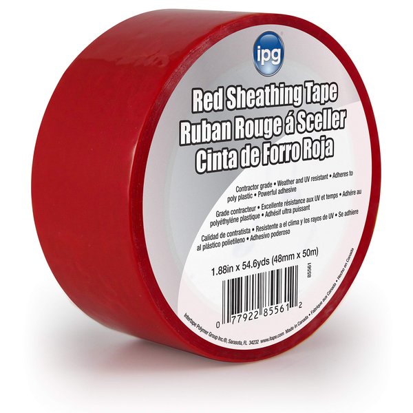IPG 5561USR Sheathing Tape, 1.88" x 54.6 yd, Red