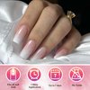 AddFavor Press on Nails Medium Square, 120pcs Fake Nails Press on Medium Square False Nail Pink White Gradient Acrylic Nails with Design for Women Girls