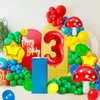 3 Balloon Number Red Blue Green Yellow Balloon Cartoon Mushroom Decorations Star Balloons for Birthday, Carnival, Party Activities, Cartoon Video Game Theme Party Supplies