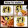 50th Glitter Black Gold Birthday Banner Party Decorations, Happy 50th Birthday Decorations Hanging Swirls Banner Honeycomb Centerpieces for Men Women Happy 50 Years Old Bday Party
