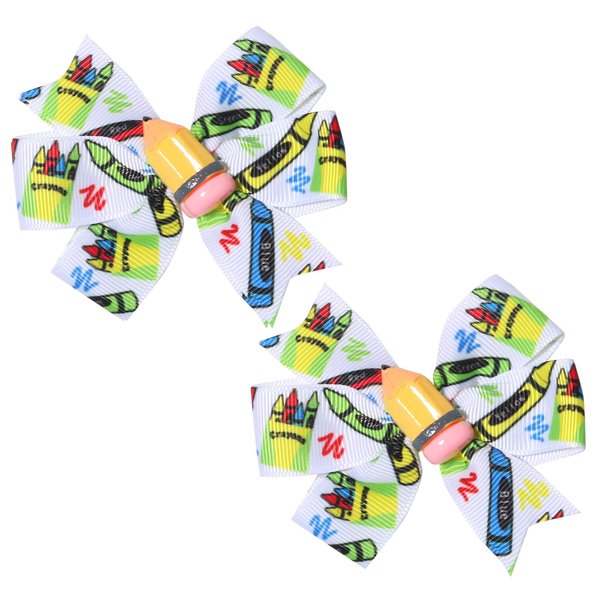 WRBAJIS Back to School Hair Bows Clips Yellow Pencil Hair Barrettes Bow Hair Accessories for Girls Women First Day of School Welcome Back Party Supplies 2Pcs